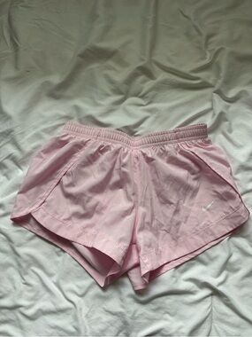 Youth Girls Nike Pink Running Shorts with Built-in Liner